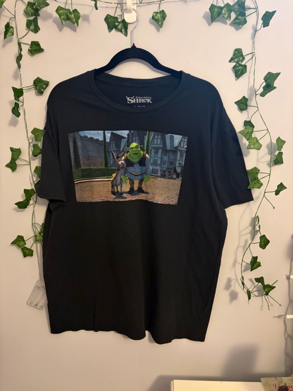 Dreamworks Shrek Black Lightweight Funny Graphic T Shirt Size XL